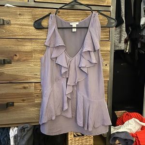 J.Crew Ruffle Top Mauve Size 4 Jcrew 100% silk